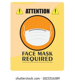 Face mask required poster. Covid-19 prevention - Vector