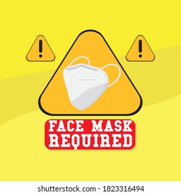 Face mask required poster. Covid-19 prevention - Vector