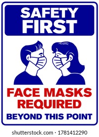 Face Mask Required To Prevent Coronavirus Spread Warning Poster 