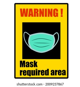 Face Mask Required To Prevent Coronavirus Spread Warning Poster