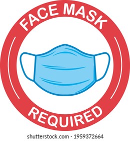 FACE MASK REQUIRED SIGN ICONN VECTOR