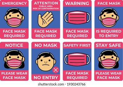 Paquete de signos requerido de máscara facial 