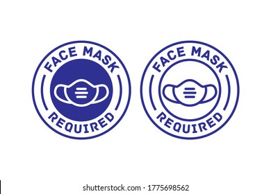 Face Mask Required Sign Symbol Blue