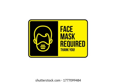 face mask required sign, symbol vector eps