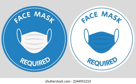 Face mask required sticker set