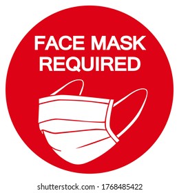 Face Mask Required Symbol Sign, Vector Illustration, Isolate On White Background Label. EPS10 