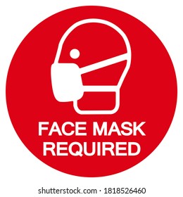 Gesichtsmaske erforderlich Symbol-Zeichen, Vektorgrafik, einzeln auf weißem Hintergrund. EPS10 