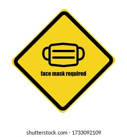 face mask required text vector sign