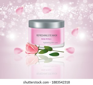 Gesichtsmaske mit Rose. Vektorgrafik
