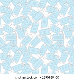 Face mask seamless pattern illustration