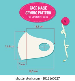 Face Mask sewing pattern for strechy fabric