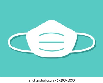 Face Mask with Shadow Icon. Vector Image.