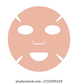 Gesichtsmaskenblatt einzeln auf weißem Hintergrund.