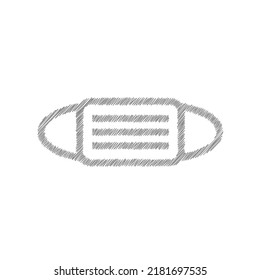 Face mask simple sketch vector icon. Mask that protects airborne diseases, viruses