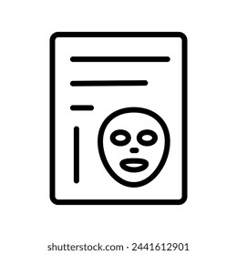 Face mask skin care, spa care. Cosmetology, medicine and healthcare. Vector illustration in outline style.