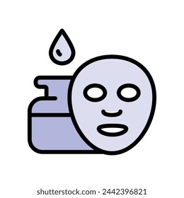 Face mask skin care, spa care. Cosmetology, medicine and healthcare. Vector illustration in simple style.