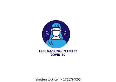 Face mask Sneezing Health Corona virus -2019-nCoV Logo vector a Symbol icon  