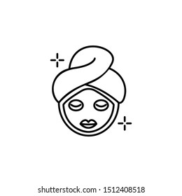 Face mask spa icon. Element of spa thin line icon