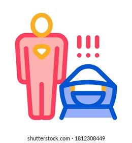 Vector de iconos del Super Hero de la máscara facial. Signo Super Hero de la máscara de contorno. Ilustración de símbolo de contorno aislado