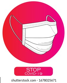 Face mask. Surgical mask. Procedure mask. For doctors, nurses and people. Health care and personal hygiene product. Stay away from harmful germs like coronavirus. Covid-19 outbreak. Vector design.