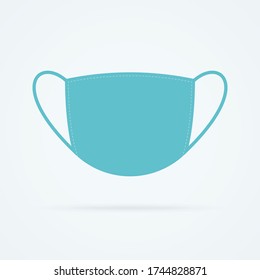 Face mask symbol on white background. Mask flat vector icon front view.