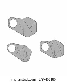 Face mask technical drawing graphic design vector art