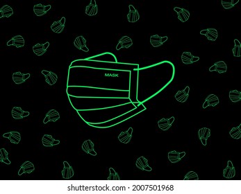 face mask vector black background