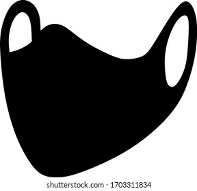 Face Mask vector black silhouette  vector silhouette isolated