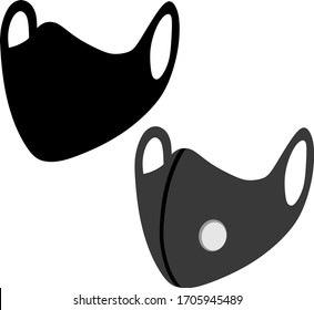 Face Mask vector black silhouette  isolated