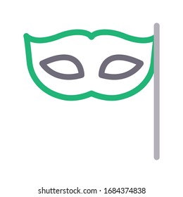 face mask vector color line icon 