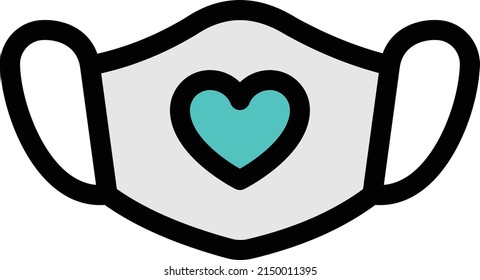 icono de línea de color de vectores de máscara de cara