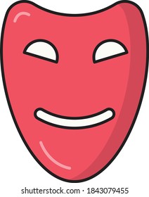 face mask vector colour line icon  