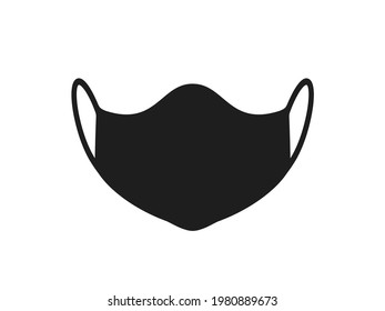Face mask. Vector fabric face mask. Medical face mask.  Black isolated face mask vector