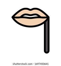 face mask vector flat color icon 