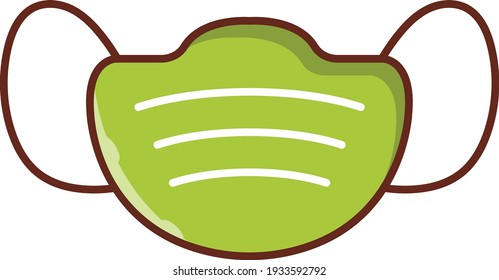 face mask vector flat color icon