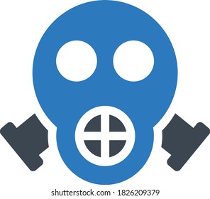 face mask vector glyph color icon 