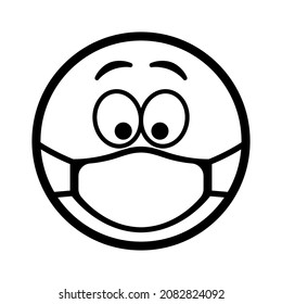 Face with mask. Vector icon illustration.