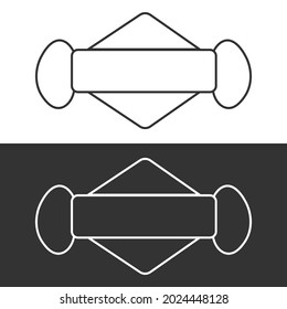 Face mask vector icon on white and black background. 