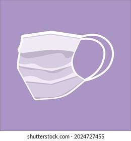 Face mask vector icon on square background. 
