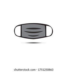 face mask vector icon template. mask illustration for corona virus, covid-19.