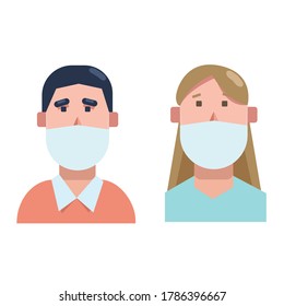 ilustración vectorial de máscara facial 2020