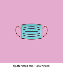 face mask Vector illustration on a transparent background. Premium quality symbols. Vector Line Flat color  icon for concept and graphic design.