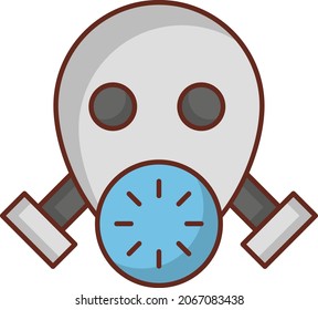face mask Vector illustration on a transparent background. Premium quality symbols.Vector line flat color icon for concept and graphic design.