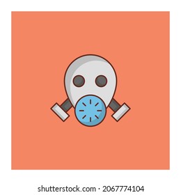 Gesichtsmaske, Vektorgrafik auf transparentem Hintergrund. Hochwertige Symbole.Vektorlinienflaches Farbsymbol für Konzept und Grafikdesign.