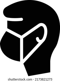 Gesichtsmaske Vektorgrafik auf transparentem Hintergrund.Symbole in Premium-Qualität.Glyphen Vektorsymbol für Konzept und Grafikdesign.
