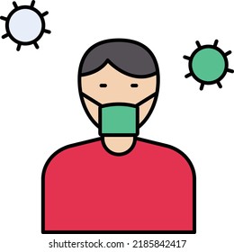 face mask Vector illustration on a transparent background.Premium quality symmbols.Stroke vector icon for concept and graphic design.