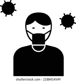 Máscara de cara Ilustración vectorial en un fondo transparente.Símbolos de calidad premium.Icono vectorial glifos para el concepto y el diseño gráfico.