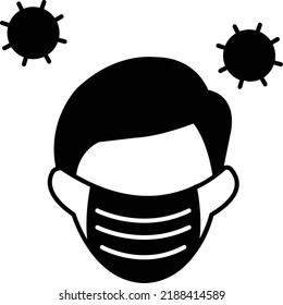 Máscara de cara Ilustración vectorial en un fondo transparente.Símbolos de calidad premium.Icono vectorial glifos para el concepto y el diseño gráfico.