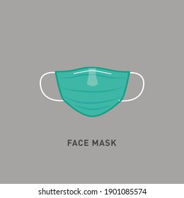 Face mask vector illustration. Vector of Surgical Face Mask sign. Warning sign, protective face mask in prevention vs virus infection in health care. Coronavirus protection mask icon.