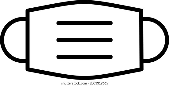Face mask Vector Line Icon Design
